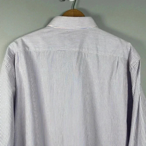Untuckit Button Up Shirt Mens Size XXL Slim Blue Pink Stripe Casual Long Sleeve - Picture 6 of 11